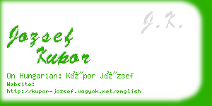 jozsef kupor business card